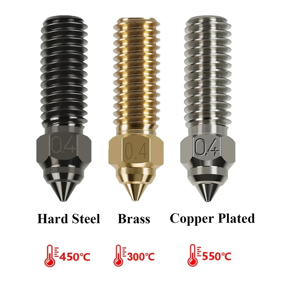 Nozzle For Creality K1 Max Ender 3 V3 KE CR-M4 Bimetal Plated Copper Hard Steel Brass For Vyper Kobra Sovol SV06 Plus SV07