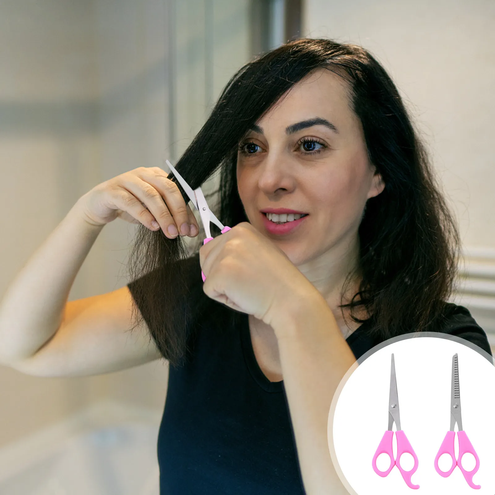 

2Pcs Haircut Scissors Stainless Steel Professional Hair Cutting Scissors Comfortable Grip Hair Trimming Tool Barber Salon