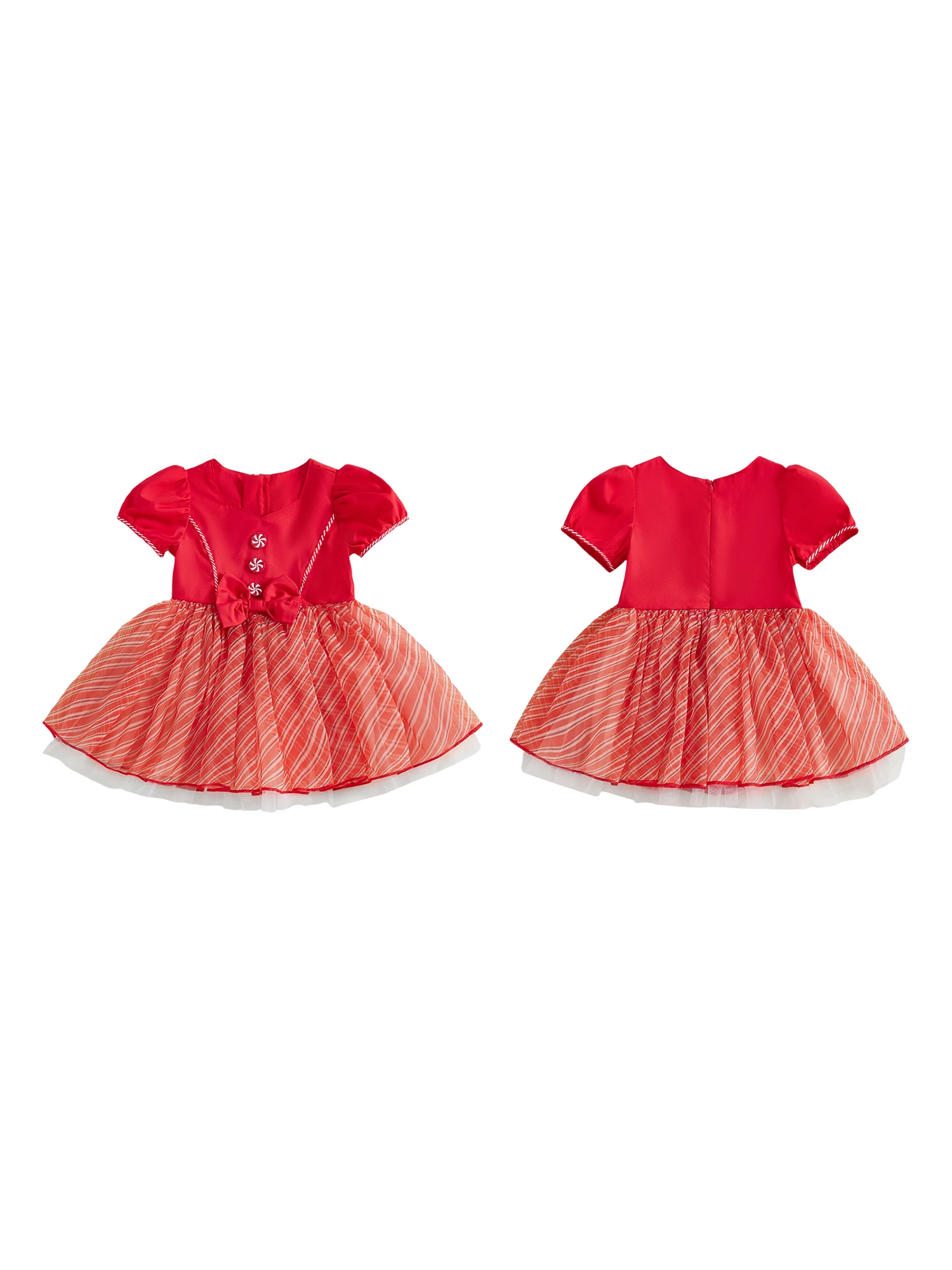

Toddler Girl Holiday Dress Long Sleeve Velvet Bowknot Princess Dress with Tulle Skirt and Sequin Detail