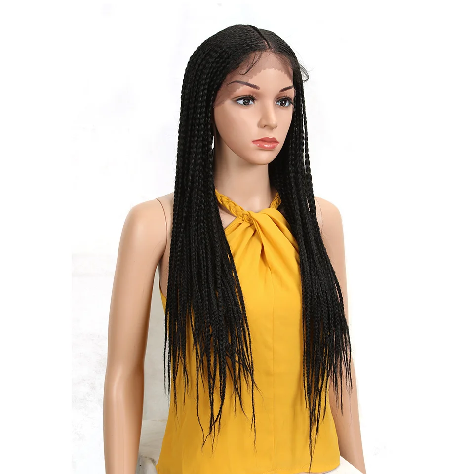 Synthetic Lace Front Wigs For Black Women 32 Inch Long Ombre Brown braid Hair 13×7 Lace Front Wig Cosplay Party Daily  Wigs