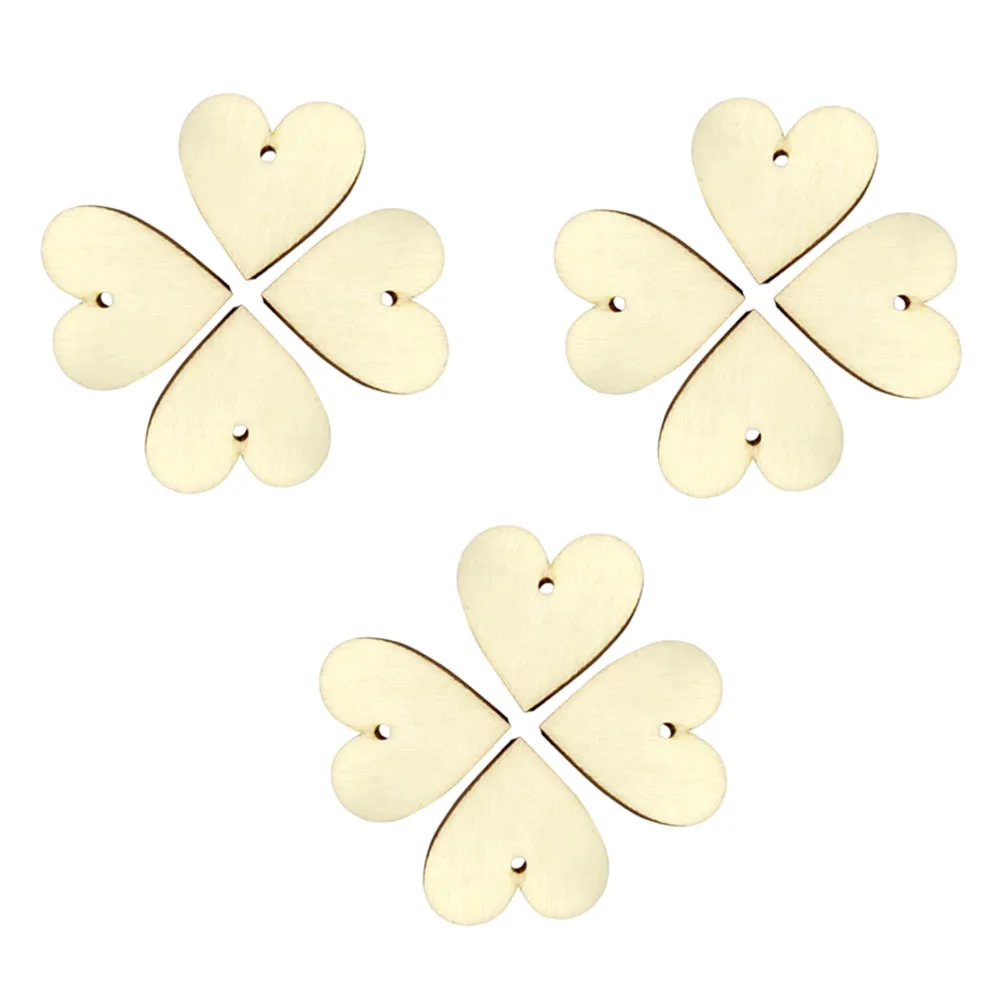 

100 pcs Love Heart Wood Slices 3 Cm Natural Blank Craft Discs For Diy Painting Wedding Holiday Ornament Supplies Decorative Wood