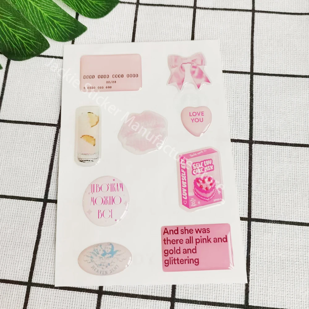 custom 3D phone case dome epoxy sticker personalized resin ipad label popular decorative crystal gel logo jelly cute DlY shapes