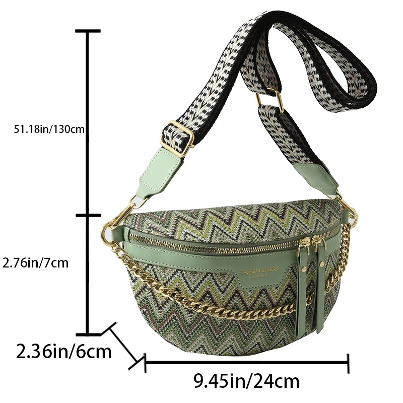 Ethnic Style Waist Bag Embroidery Handbag Purse Pu Leather Fanny Pack For Women Boho Beach Crossbody Chest Bag Banana Belt Bags