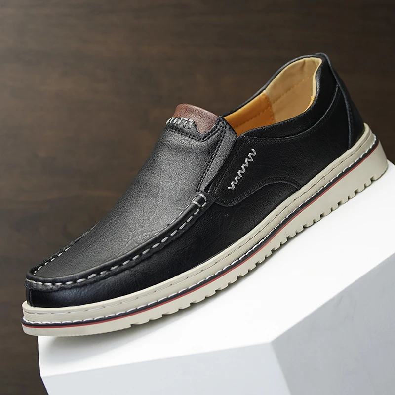 

High Quality Men Casual Shoes Genuine Leather Men's Shoes Comfortable Flats Driving Shoes Outdoor Men Loafers Large Size 39-47