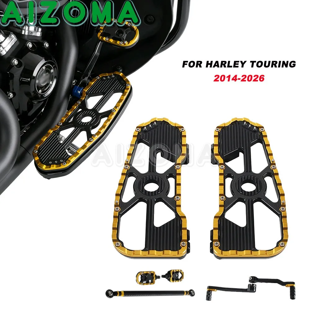 

Motorcycle Floorboards Front Footrest Rear Passenger Footpegs For Harley Touring Street Glide FLHX FLHXS FLHXSE Heel Toe Shifter
