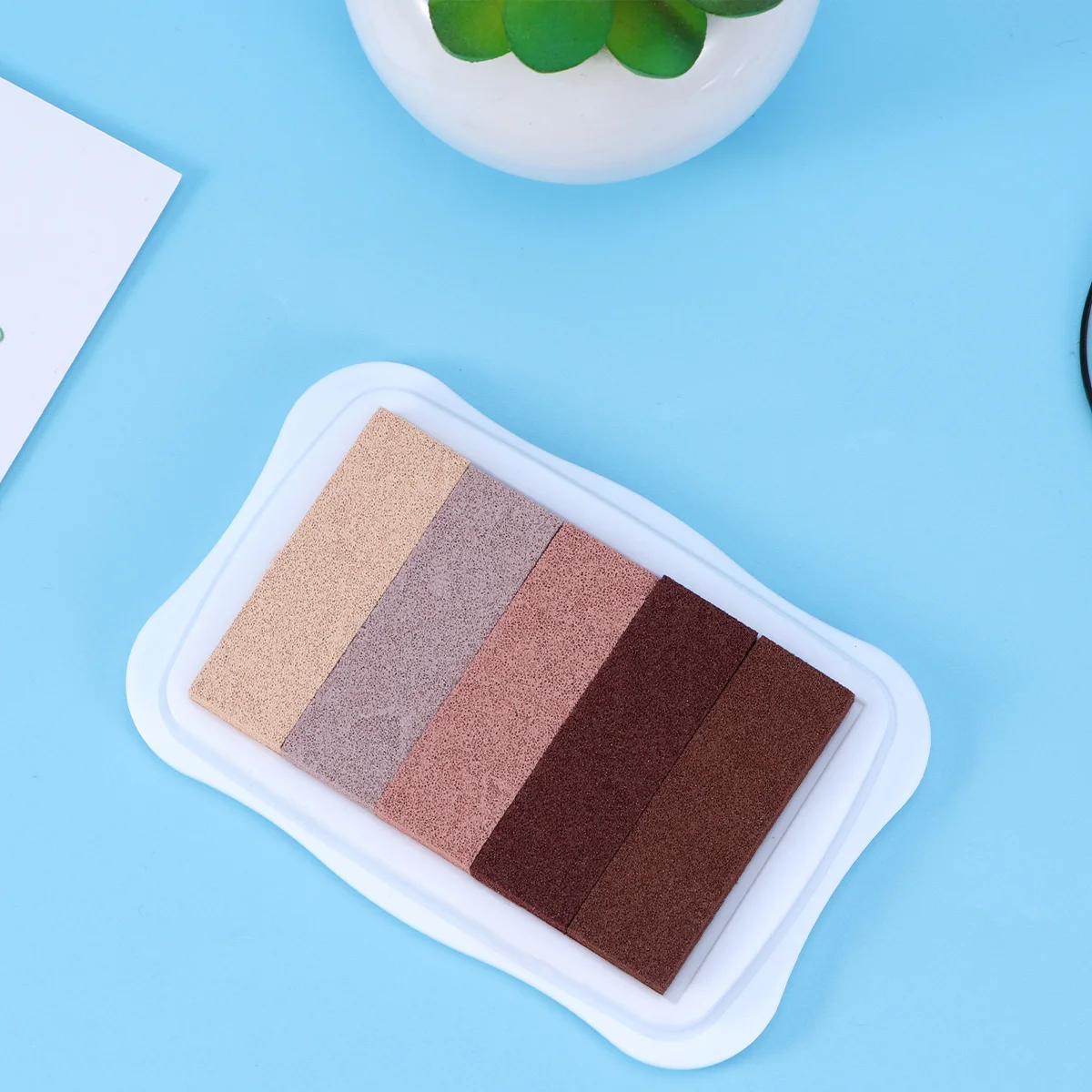 Gradient Ink Pad 5 Colors Water-Based Fast Drying Craft Stamp For Kids Scrapbooking Diy Art Projects Brown