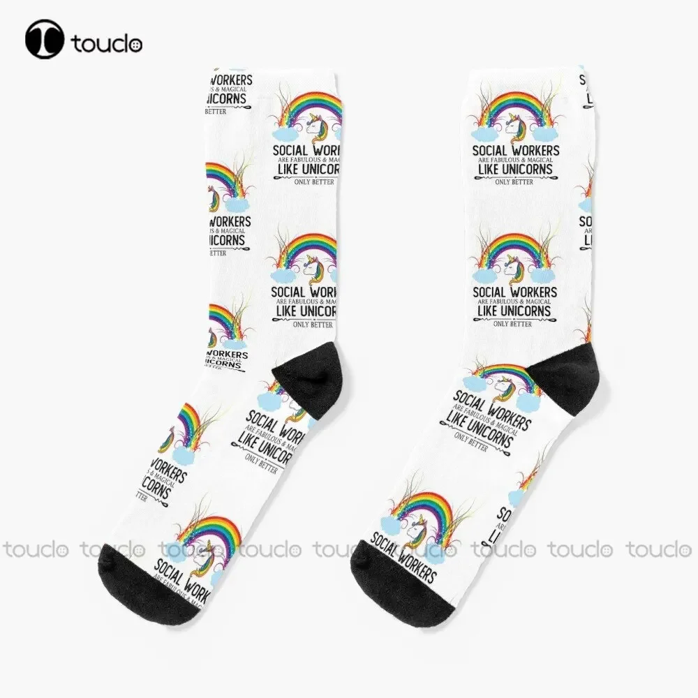 Funny Social Worker Unicorn - Social Workers Are Magical Like Unicorns Gift Idea Socks Volleyball Socks Custom Gift Streetwear