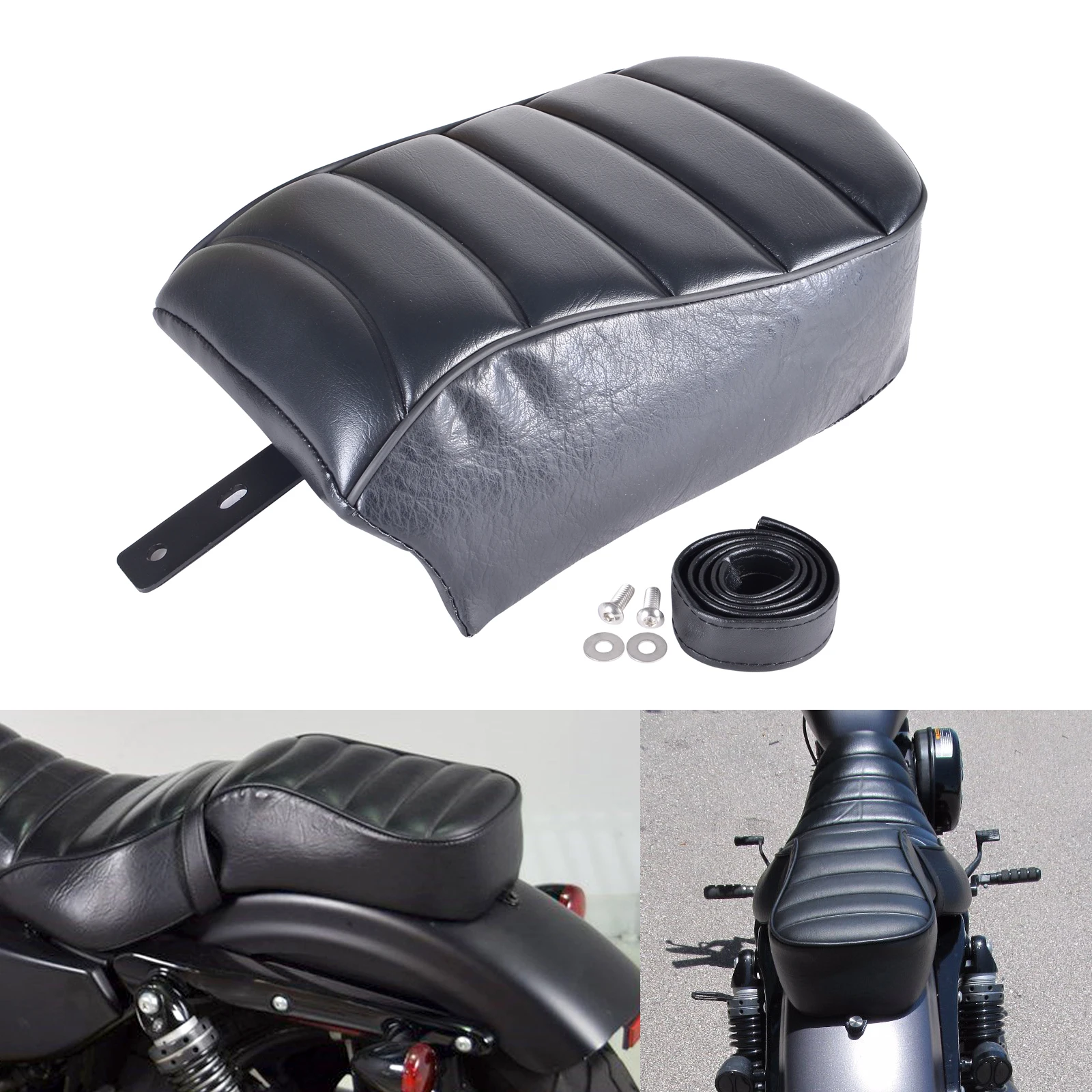 Black Leather Rear Passenger Pillion Seat Suit Motorcycle Accessories Moto for Harley H-D S-portst-er Iron 883 XL883N 2016-2019