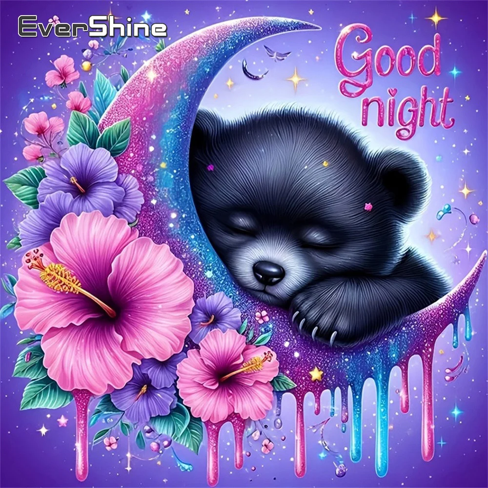 Evershine Full Drill Diamond Mosic Landscape Painting Bear P