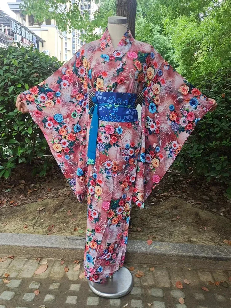 Transgraniczna japońska tradycyjna damska formalna Yukata długa luźna i seksowna Kimono Nano jedwab morwowy modna koszula nocna