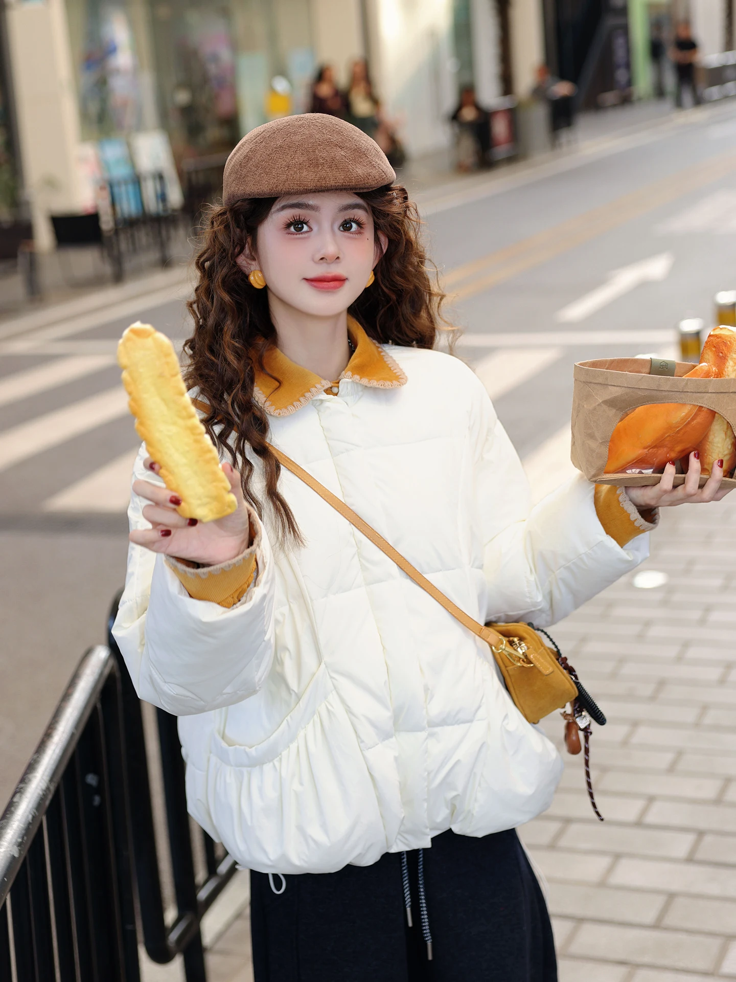 

Chen Jiajie Fur Coat Women's Loose Winter Jaet Warm Casual Thi Outerwear Retro Straight Cut Polyester Long Sve Coat