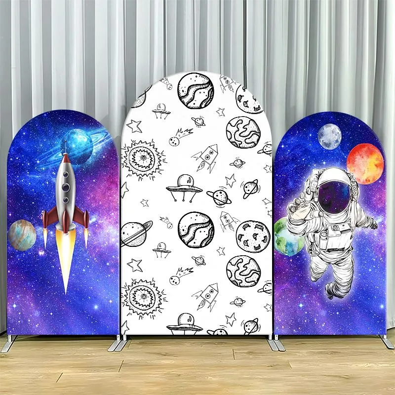 

Single Side Arch Backdrop Cover Aviation Theme with Biplanes and Dreamy Cloudscapes
