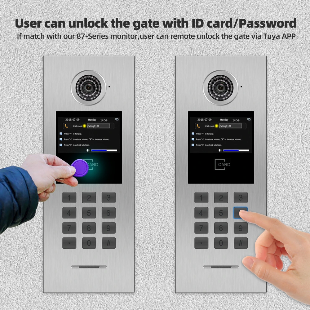 Videocitofono WIFI per appartamento RFID Card Access Control System 7 "TUYA Smart videocitofono per campanello di casa