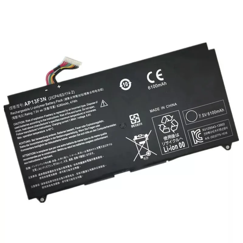 AP13F3N 7.5V 6280mAh 47Wh Laptop battery  for Acer Aspire S7-392 Ultrabook Series 2ICP4/63/114-2