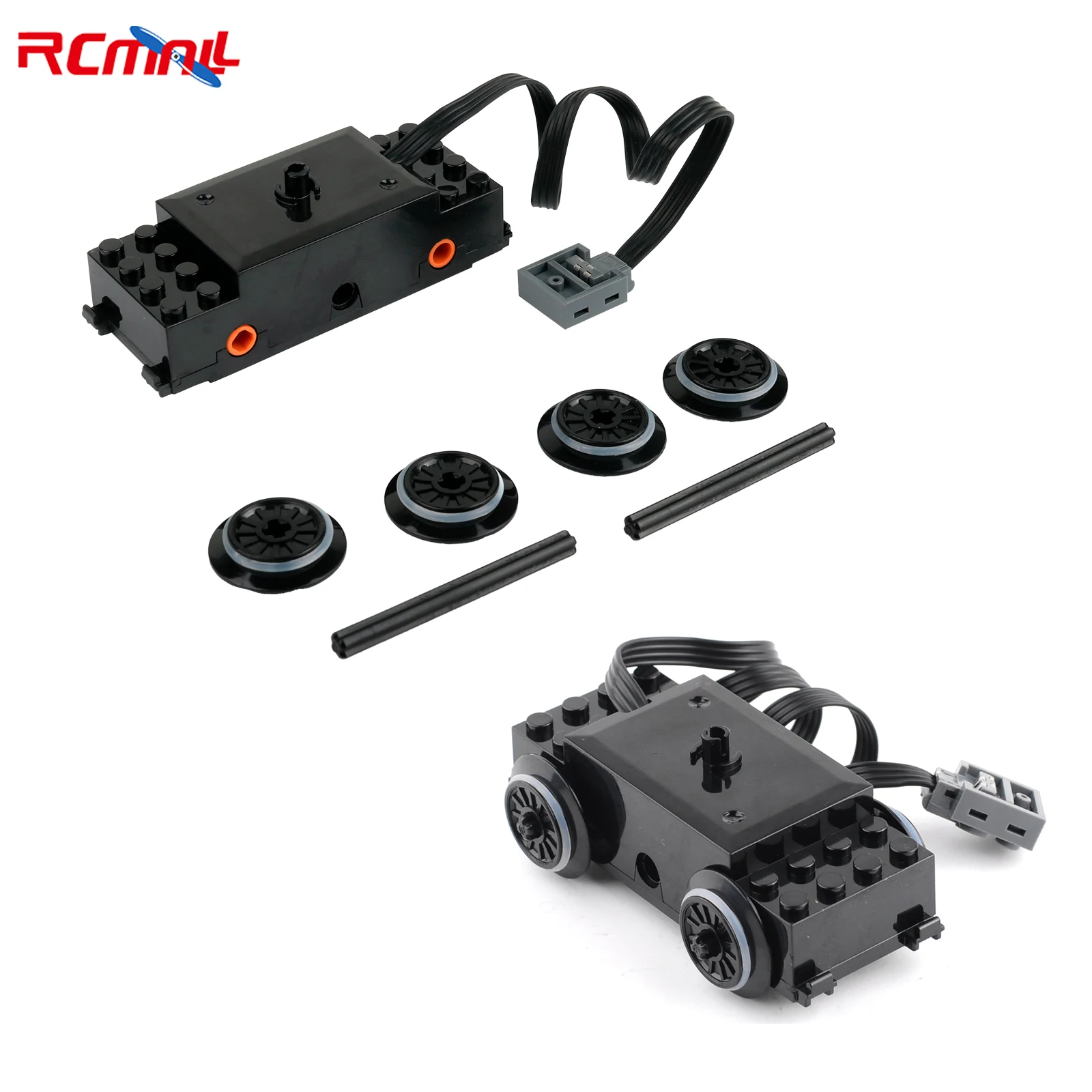 

2PCS Train Track Motor MOC Power Functions 88002 Technical Speed Motor Building Blocks for 10254 53401 53400 Rail Tracks