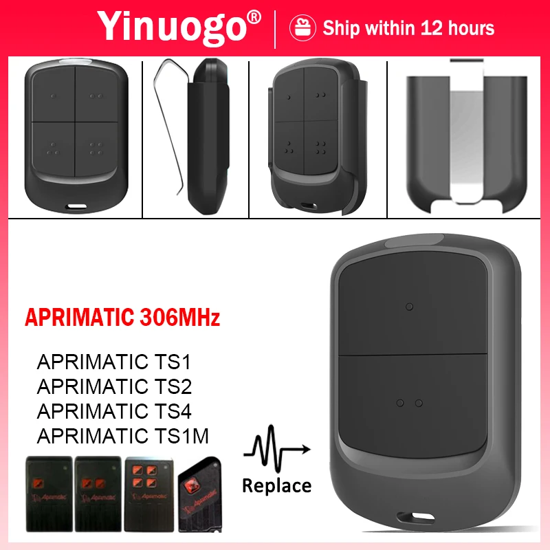 For 306MHz APRIMATIC TS1 TS2 TS4 TS1M Garage Door Opener / Gate Remote Control APRIMATIC Handheld Transmitter