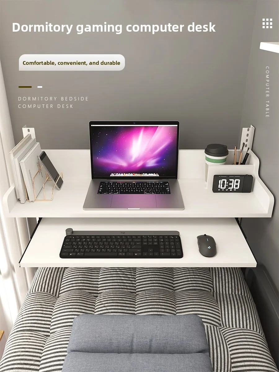 Foldable Bed Tray Table with Adjustable Height for Laptop Reading Breakfast in Bed