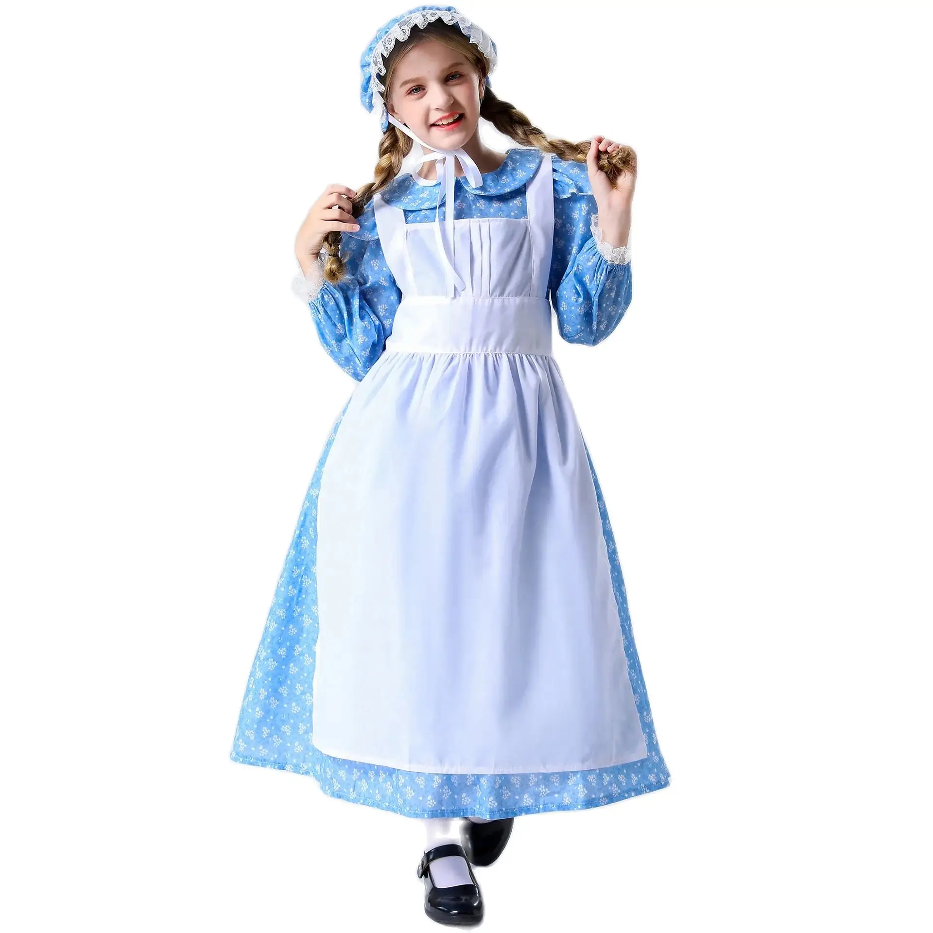 

Halloween Costume Girls dress Manor Maid Dresses Fairy Tale Role Playing Stage Performance Dresses