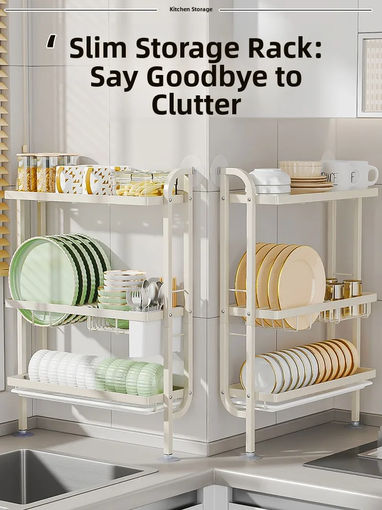 

Настенный органайзер для хранения на кухне Ra Di, держатель для тарелки, многофункциональная металлическая чаша, органайзер для хранения, 3 слоя, без дрели...