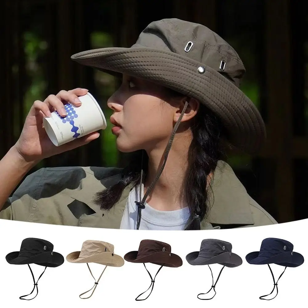 Fashion Anti-UV Fisherman Hat Wide Brim Waterproof Bucket Hat Breathable Windproof Sun Hat Outdoor