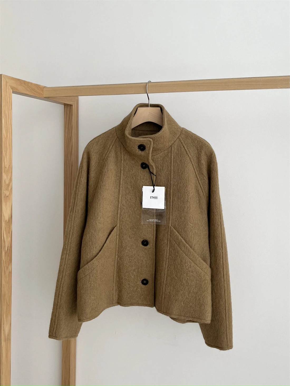 In Preon Factory Homemade Autumn and Winter Ethos Same Temperament Commuter Stand Collar Fleece Short Coat Outerwear