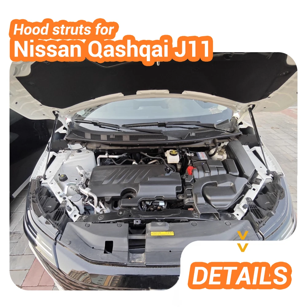 

Стойки капота для Nissan Qashqai J11 2014-2021 для Nissan Rogue Sport, передний капот, газовые пружины, амортизаторы, подъемные опоры, 2 шт.