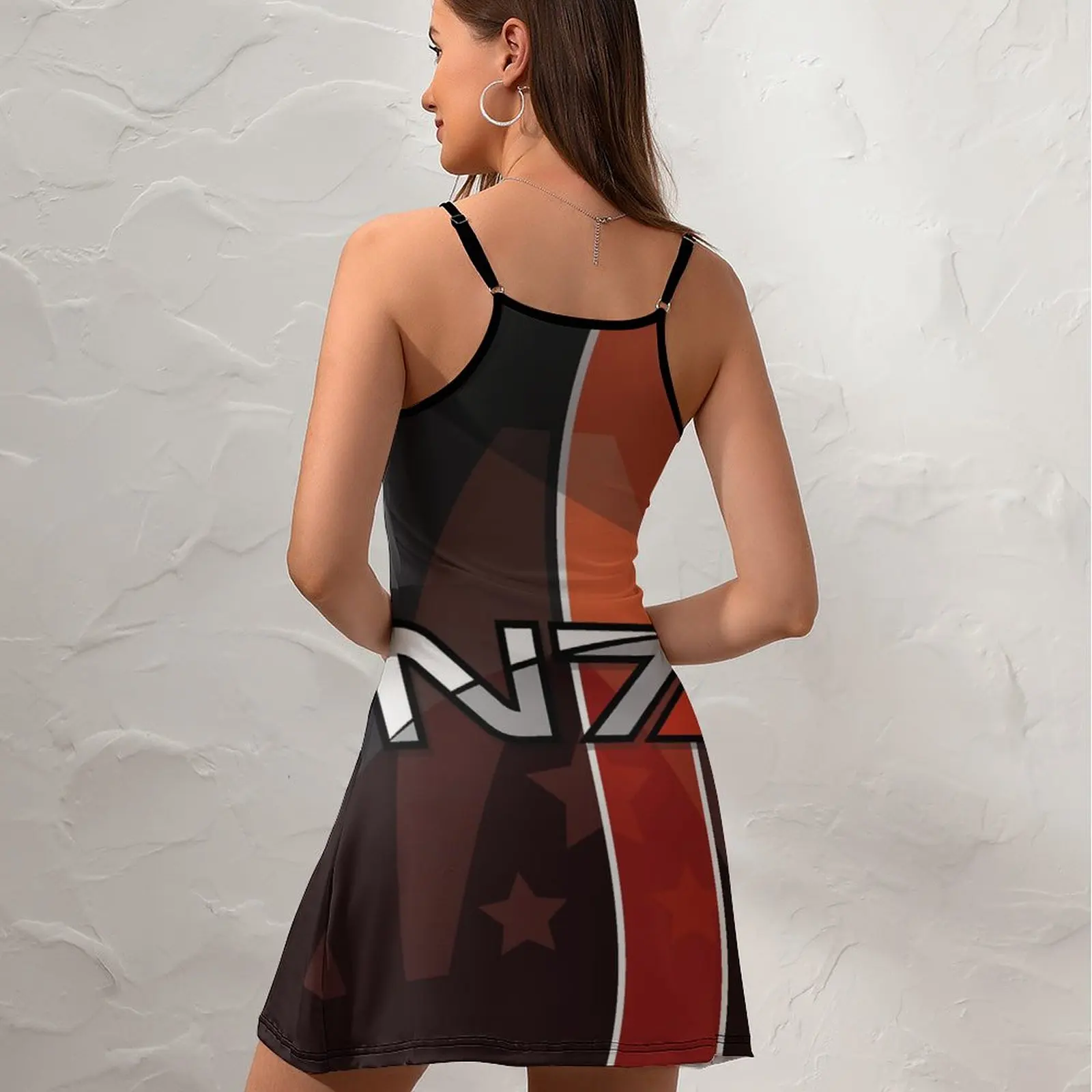 N7 Mass Effect Graphic Vintage Exotic  Woman's Dress  Women's Sling Dress Graphic Cocktails Strappy Dress