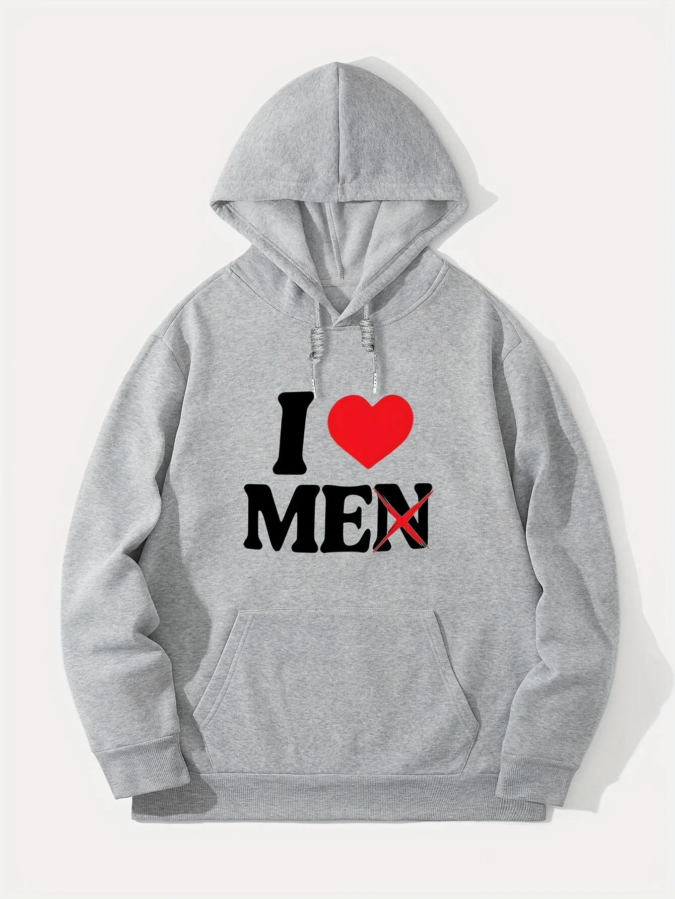 

Толстовка с капюшоном с рисунком «Love Men» — удобный и стильный мужской пуловер с карманами-кенгуру.