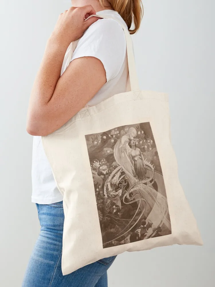 Pater Alphonse MUCHA 1899 - Black White Tote Bag Gift bag Eco bag shoping bags for women