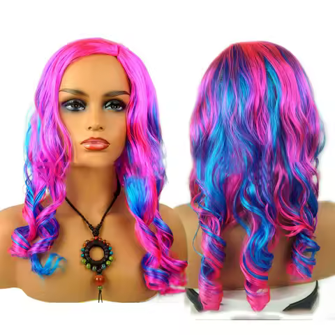 Colorful Big Wave Cosplay Wig Anime Character Mermaid Costume Headgear Props Halloween Party Cosplay Headwear Wigs
