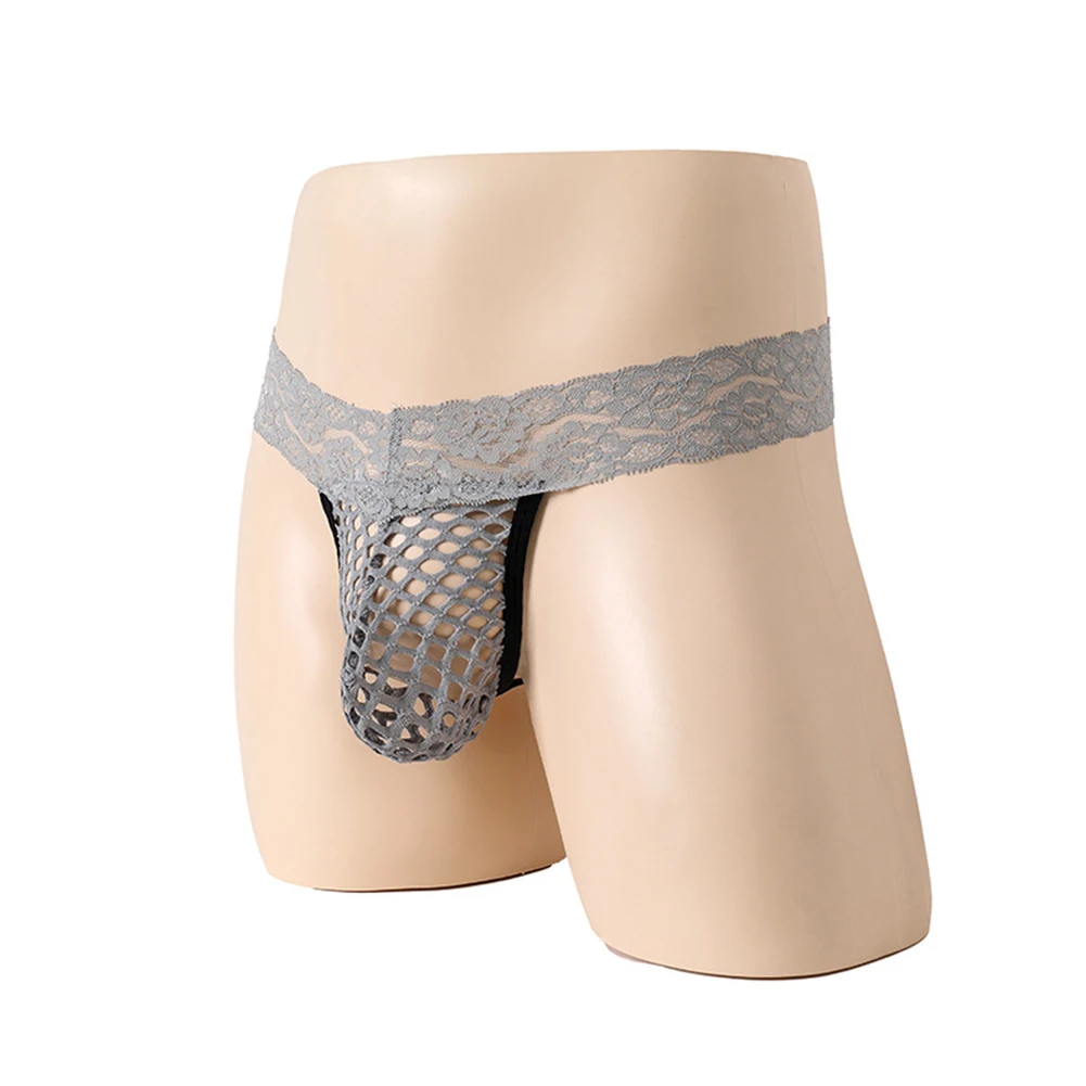

Underpants Mens Underwear Thongs Bikini Briefs Bulge Pouch Lace Low Waist See-Through Sexy Lingerie Fashionable