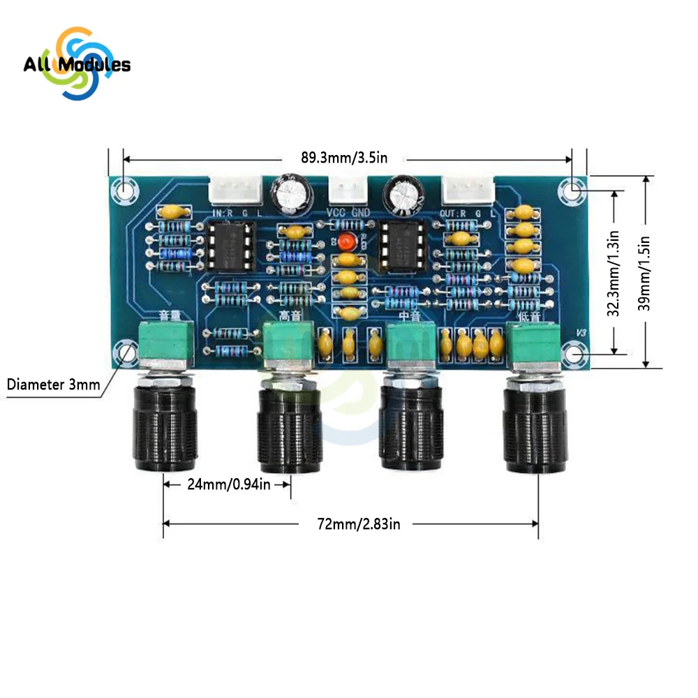 XH-A901 NE5532 Tone Board preamp Pre-amp With treble bass volume adjustment pre-amplifier Tone Controller For amplifier Board