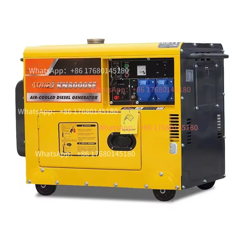 5kVA portable electric diesel generator household 5kW/10kVA power supply silent generator set, three-phase frequency 50Hz/60Hz