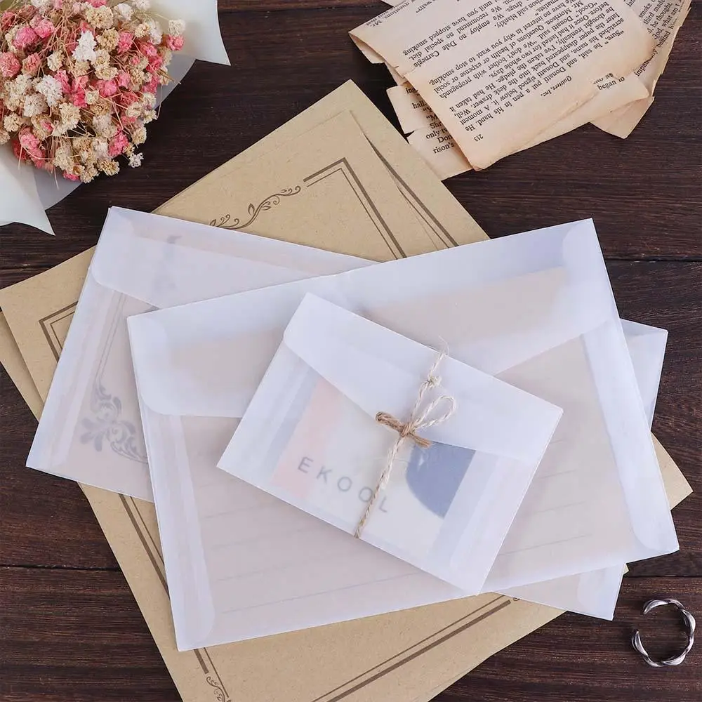 Creativity Invitation Vintage Wedding Office Supplies Paper Envelopes Set Translucent Paper Letter Paper Transparent Envelope