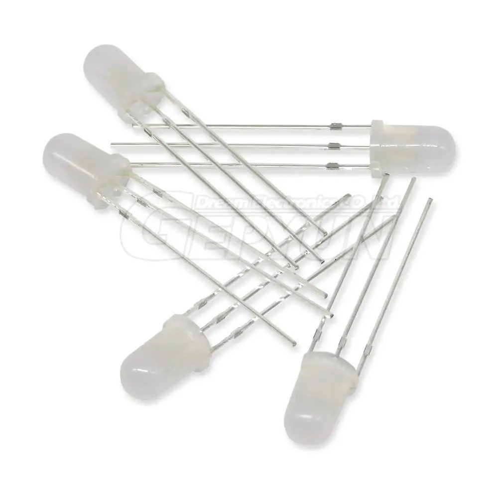 100pcs New and LED 5mm Round Diffused Red & Green two Color Common cathode LED Diode Light Emitting Diode