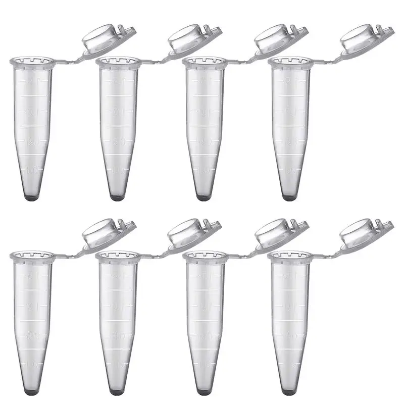 50 pcs Transparent Plastic Test Tube Centrifuge Management Unit Container Lid for Laboratory Samples School Stationery 1.5 Ml