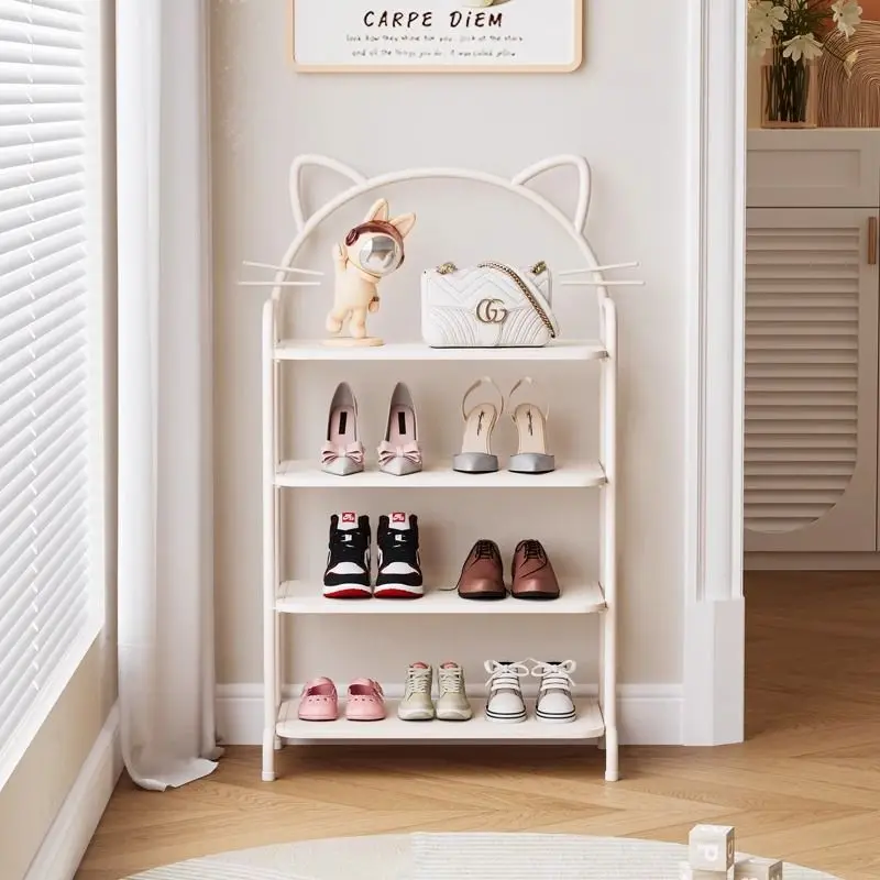 Kawaii Hello Kitty Shoe Rack Shoe Shelf 4layers Simple Dust-Proof Storage Shoe Cabinet Multi-Layer Assembly Rack