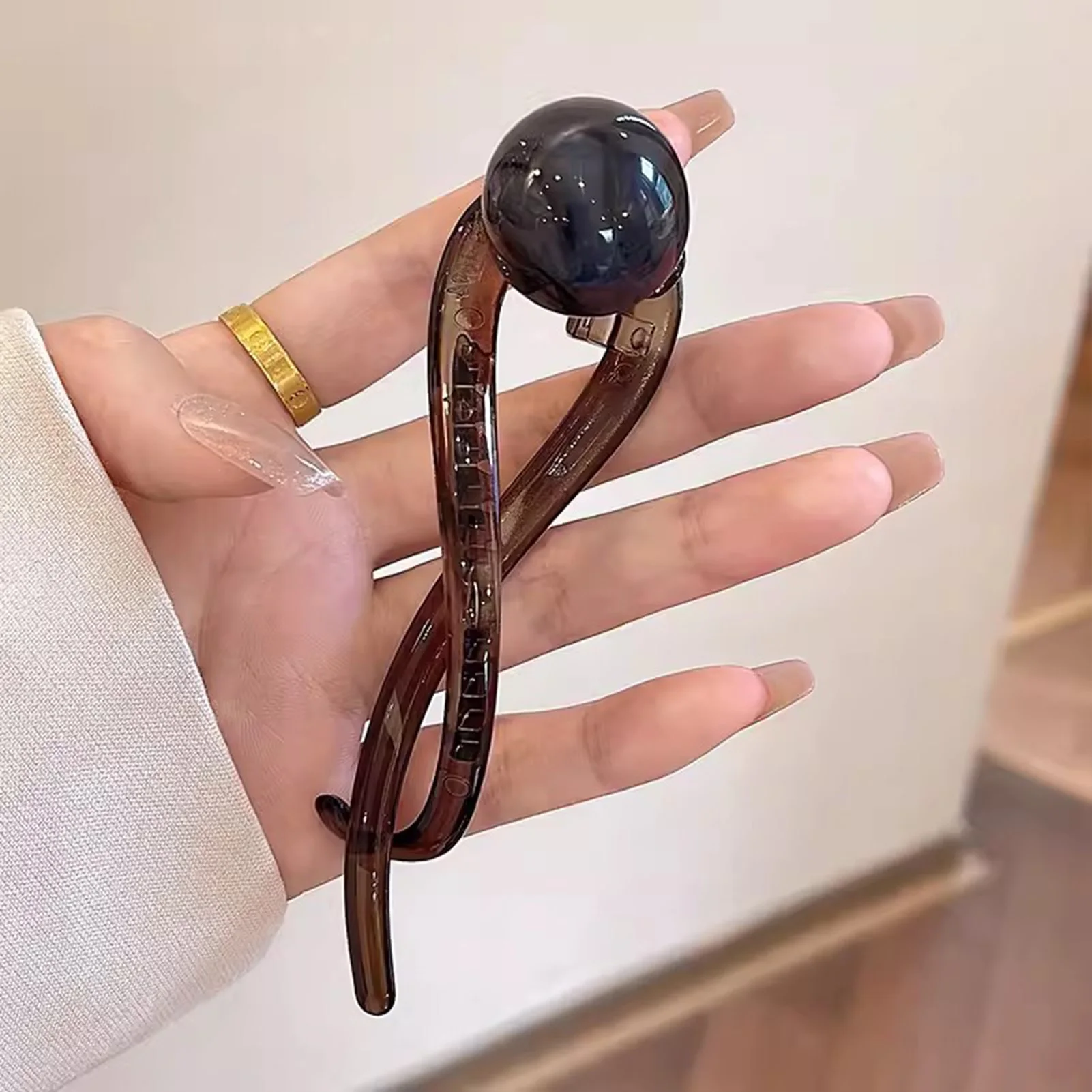 Perlen-Haarnadeln Neue Gedrehte Haarklammer aus Kunststoff-Acryl mit Imitationsperlen, Gedrehtes Design, Haaraccessoires für Frauen, Geschenk – Detail 5