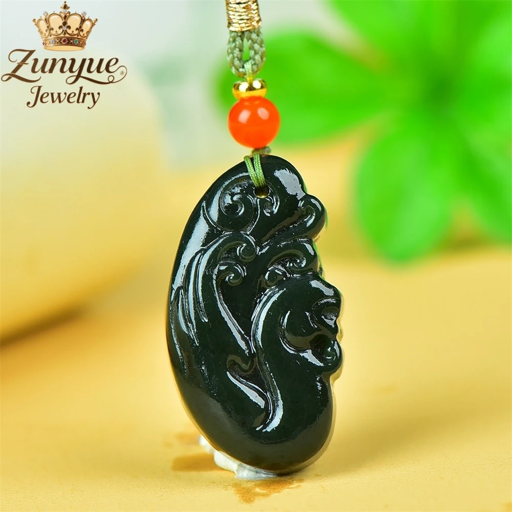 

Natural Hetian Green Jade Phoenix Pendant Luxury Quality Jewelry Fashion Jewelry Handicraft Best Selling Exquisite Elegant Gift