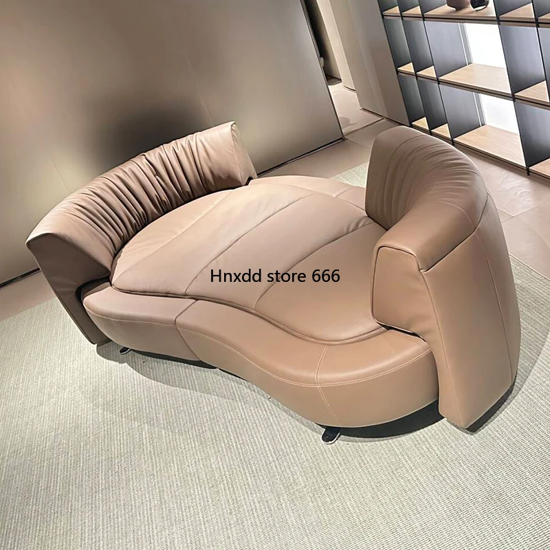 Track sofa 360 degree rotating activity backrest desede leather sofa