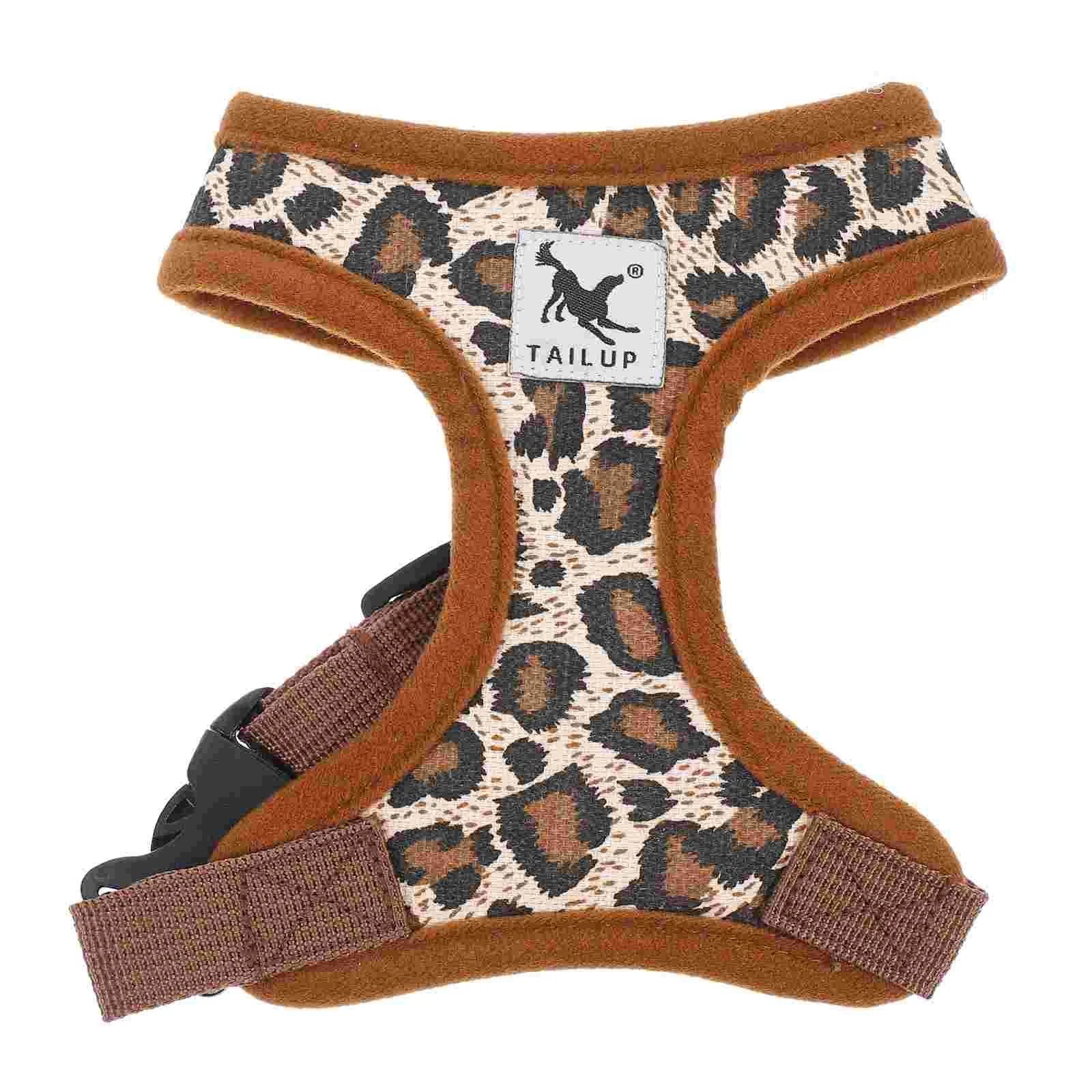 Pet Dog Adjustable Canvas Chest Harness - Size XS (Leopard Print)