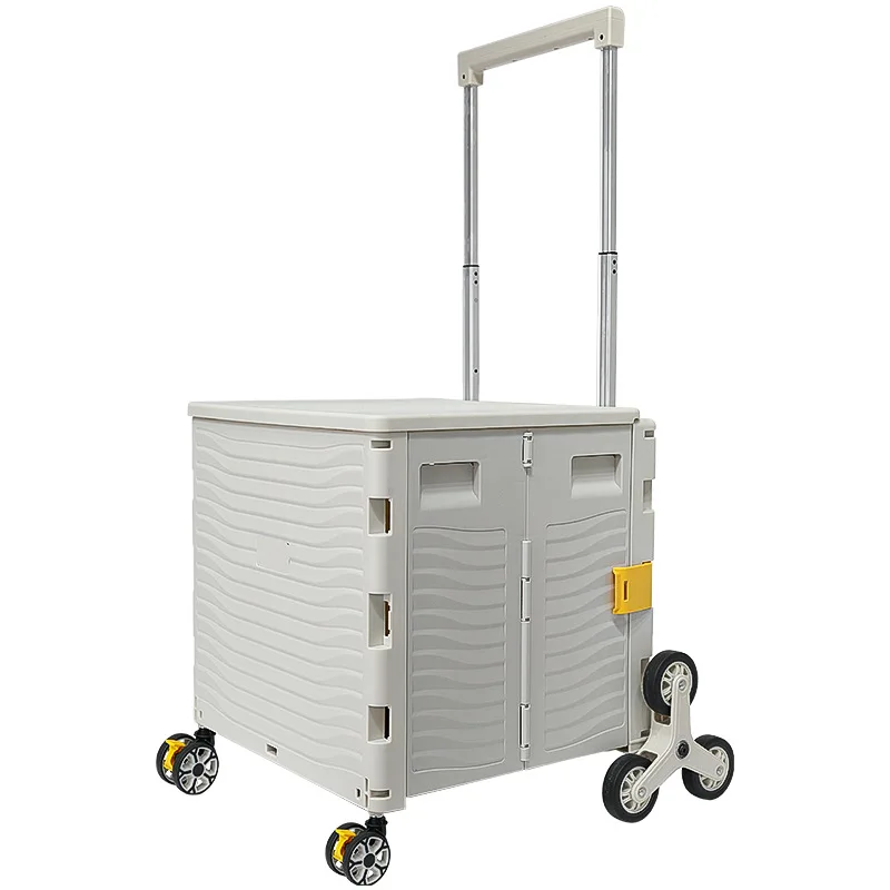 

Climbing stairs shopping cart large capacity 85L storage wheel