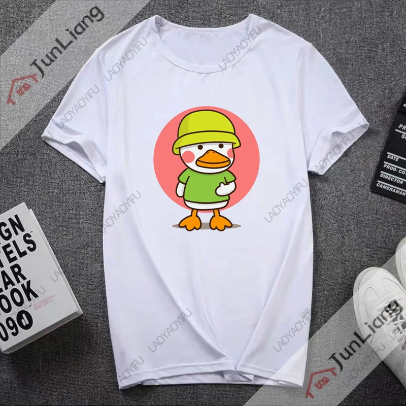 Cute Cartoon Hat Duck Women Top Y2k Youthful Woman Clothes Women's Clothing Offers Harajuku Fashion Goth T-shirts Tops Shirt