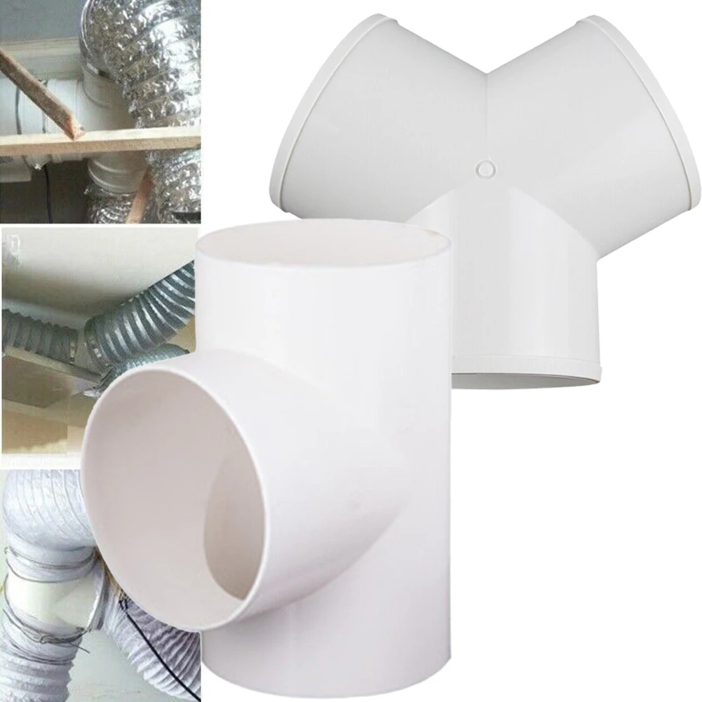 1pc 100mm Ducting T/Y Shape Duct Connector Quick Ventilation Tube Joint Coupler 3 Ways Splitter PVC Exhaust Pipe Fittings