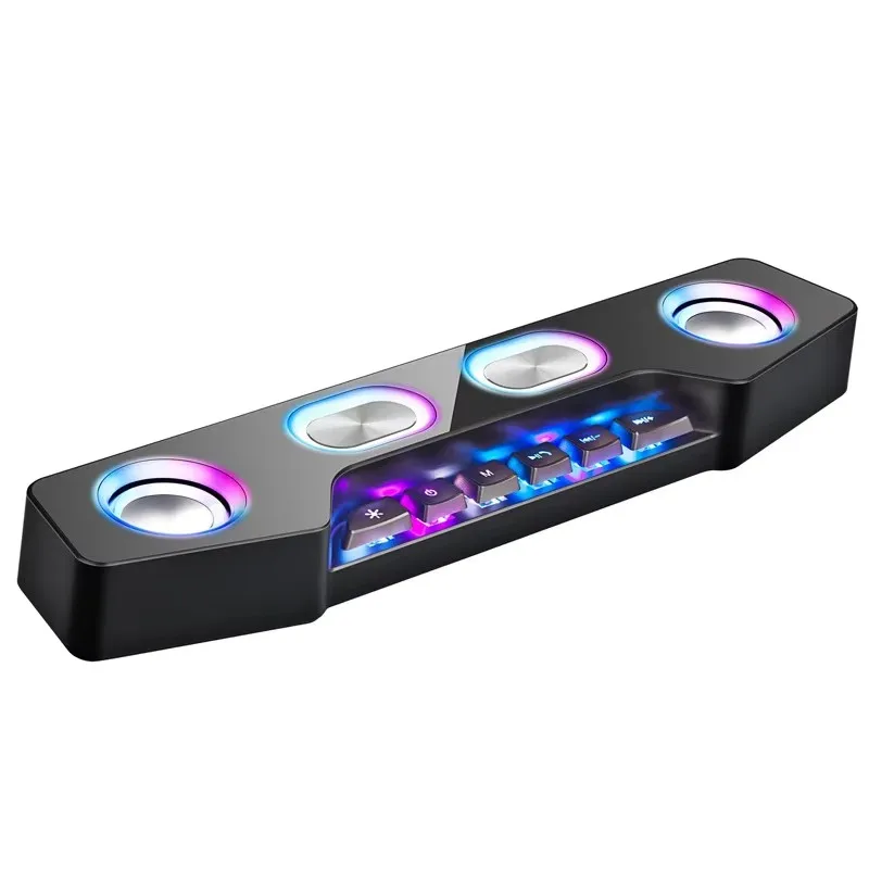 

Настольный Bluetooth-динамик для домашнего компьютера, цветная RGB подсветка, аудио для киберспортивных игр, поддержка USB/TF-карты/подключения AUX, высокий звук