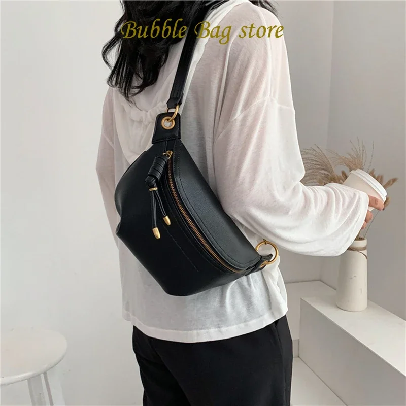 Women Waist Packs White Purse Leather Fanny Letter Belt Bags Shoulder Messenger Female Wallet Fashion Chest Crossbody Bag Pouch
