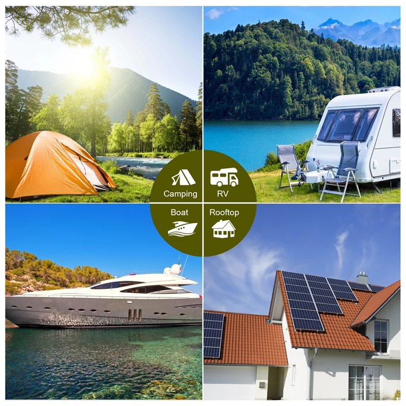 A98E-50W Solar Panel 18V Solar Cells Bank Connector Cover With Solar Controller IP65 For Phone Car RV Boat Charger