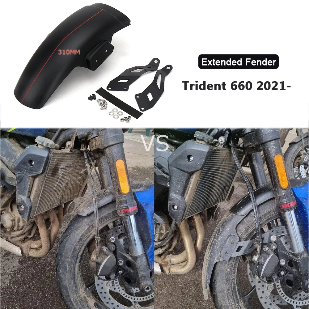 

For Trident 660 2021 2022 2023 2024 Front Fender Extender Motorcycle Mudguard Cover Protector Fender Extension Accessories