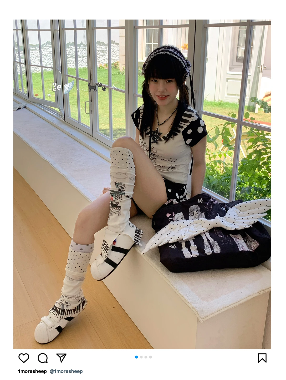 Two-dimensional Anime Girl Polka Dot Printing Splicing Color Leg Warmer Summer Gothic Knee Socks Subculture Y2K Legwarmers Women
