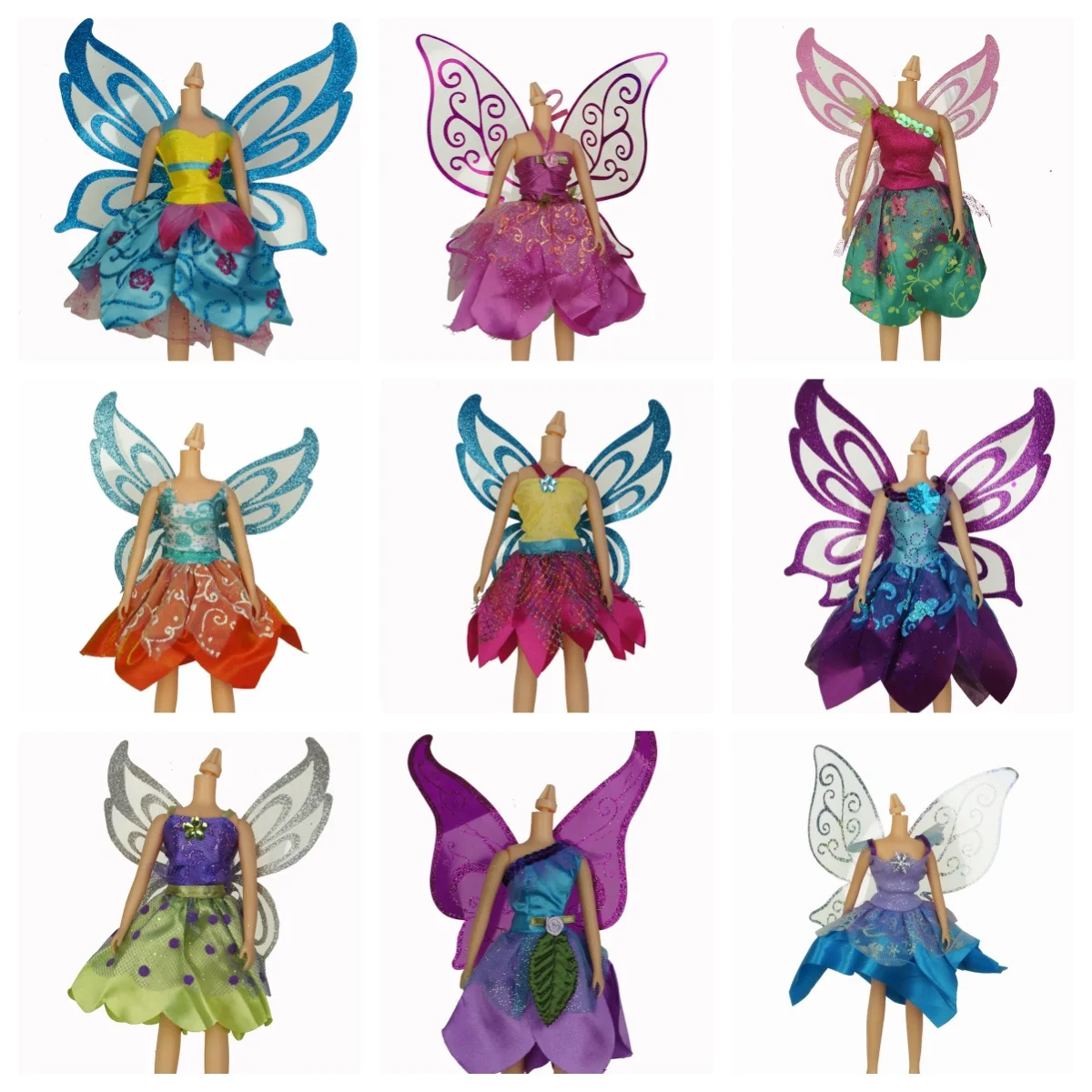 Sweetpie Female Doll Dress with Wings for Blythe Licca Jenny Fashion Clothes for Slim Doll Body Compatible with Female Fashion D